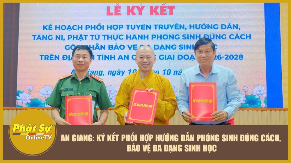 [Video] An Giang: Ký kết phối hợp hướng dẫn phóng sinh đúng cách, bảo vệ đa dạng sinh học