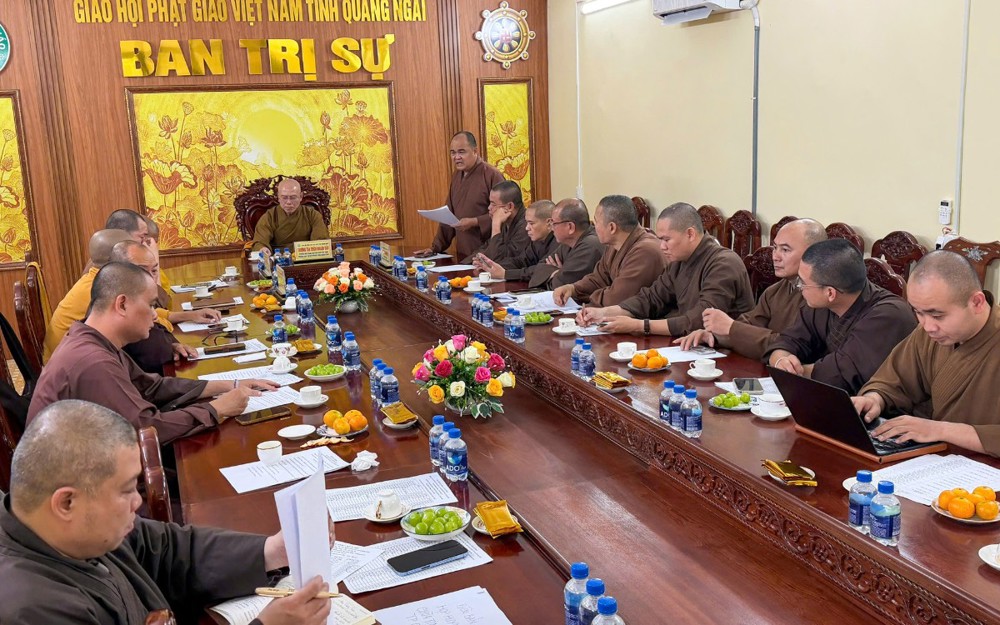 Quảng Ngãi: Thường trực Ban Trị sự GHPGVN tỉnh họp định kỳ, triển khai công tác Phật sự trọng tâm