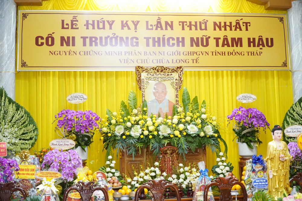 Đồng Tháp: Trang nghiêm lễ Húy kỵ Ni trưởng Thích Nữ Tâm Hậu – Viện chủ chùa Long Tế