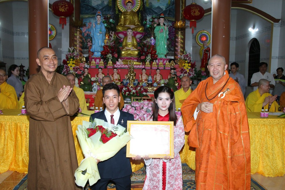 Đồng Tháp: Lễ Hằng thuận Phật tử Thiện Minh và Tịnh Hạnh tại chùa Phước Thiền