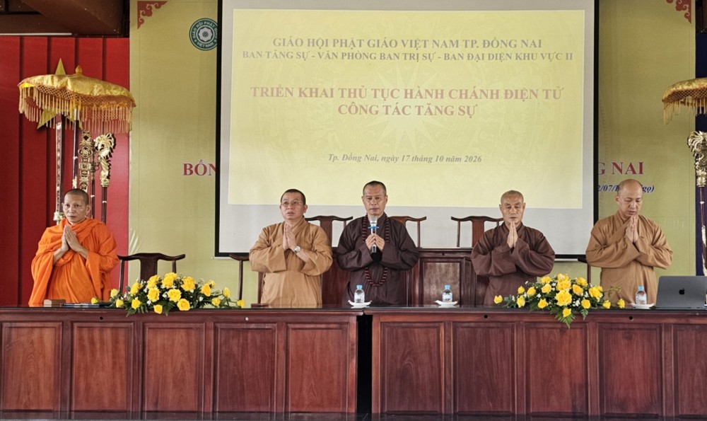 Tp. Đồng Nai: Ban Trị sự Phật giáo Thành phố phối hợp cùng ban Đại diện Phật giáo khu vực XII triển khai công tác hành chánh điện tử và một số vấn đề Tăng sự