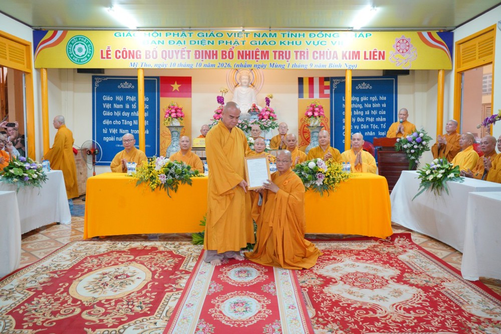 Đồng Tháp: Lễ công bố Quyết định Bổ nhiệm Trụ trì chùa Kim Liên