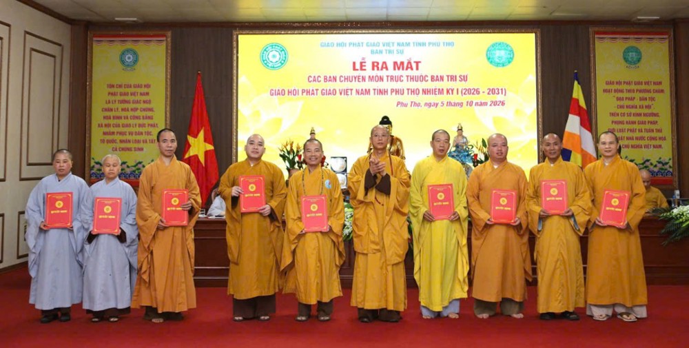 Phú Thọ: Ban Trị sự Phật giáo tỉnh ra mắt các Ban chuyên môn nhiệm kỳ 2026 - 2031
