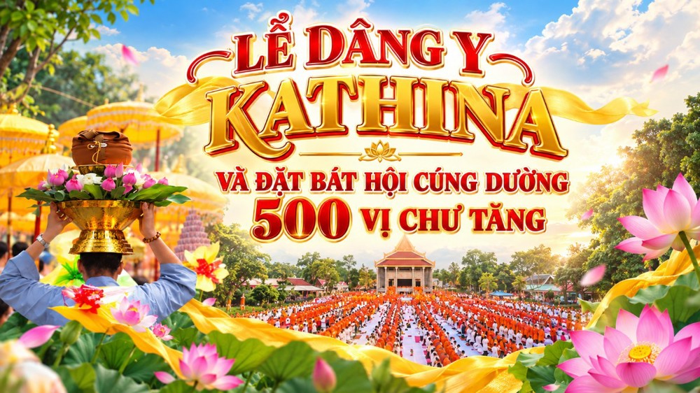 [Video] Lễ dâng y Kathina và đặt bát hội cúng dường 500 vị chư Tăng 