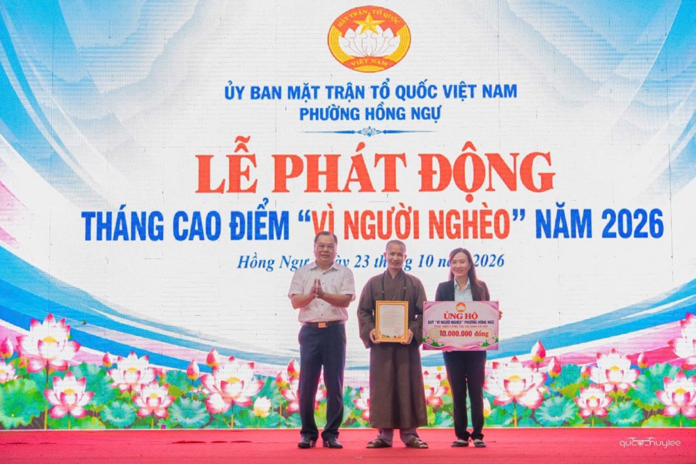 Đồng Tháp: Tịnh xá Ngọc Thạnh đồng hành cùng phường Hồng Ngự trong Tháng cao điểm “Vì người nghèo” năm 2026