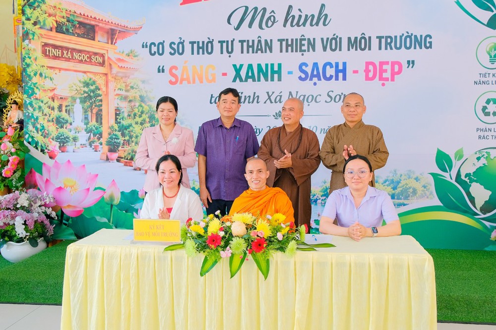 An Giang: Ra mắt mô hình cơ sở thờ tự thân thiện với môi trường “Sáng - xanh - sạch - đẹp” tại tịnh xá Ngọc Sơn