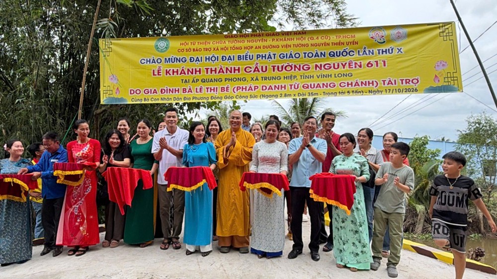 Vĩnh Long: Khánh thành cầu Tường Nguyên 611 chào mừng Đại hội Phật giáo toàn quốc lần thứ X