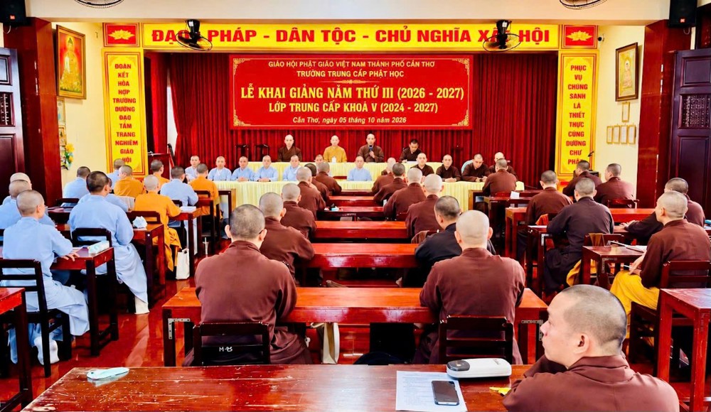 Cần Thơ: Trường Trung cấp Phật học khai giảng năm thứ III (2026–2027)