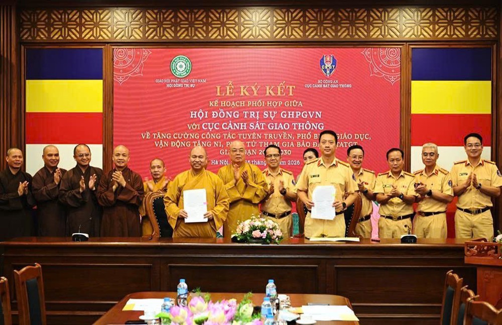Hà Nội: Hội nghị tổng kết 3 năm thực hiện Kế hoạch phối hợp số 1830/KHPH-CSGT-GHPGVN giai đoạn 2023-2026 về tăng cường công tác bảo đảm trật tự, an toàn giao thông và vận động tăng ni, phật tử tham gia 